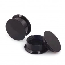 Плаги тоннели в уши акриловые черные на закрутке