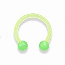 Сережка для пирсинга акриловая подкова циркуляр салатовая 1,2мм